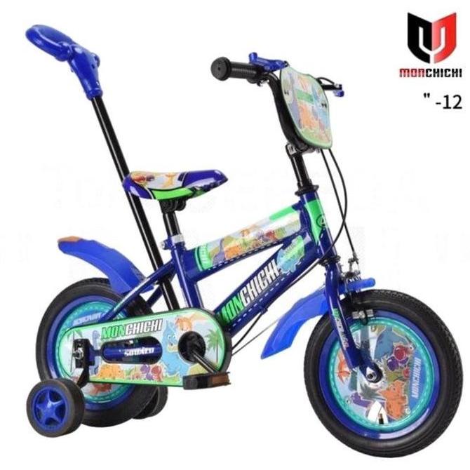 Promo Sepeda anak 12 Monchichi tongkat pompa Diskon