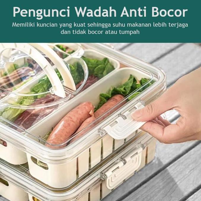 Qiek Kotak Penyimpanan Kulkas Kontainer Kulkas Food Kontainer Kotak Penyimpanan Kulkas Akrilik Sekat