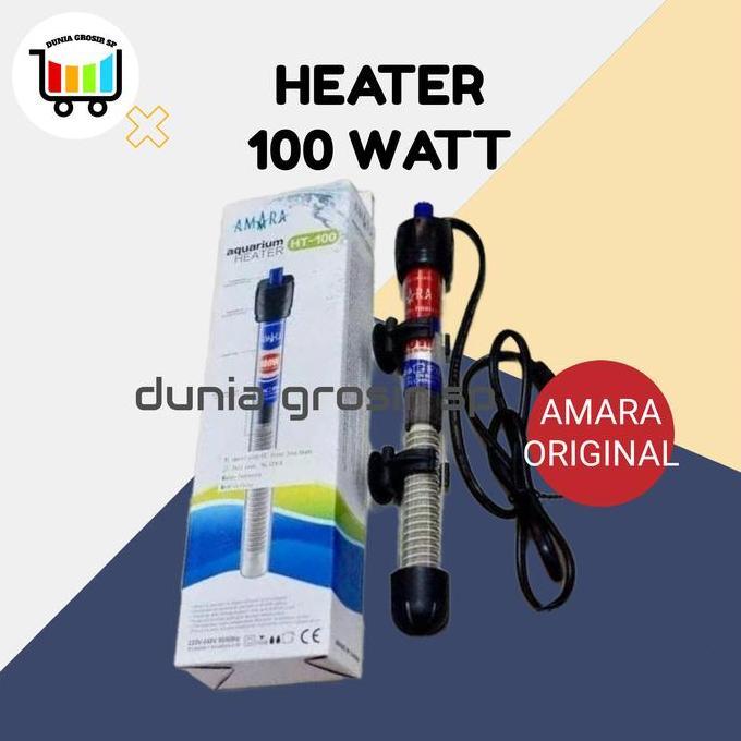 New- Heater Amara 100 Tt Untuk Peratan Ikan Hias Aquarium Kolam Ikan