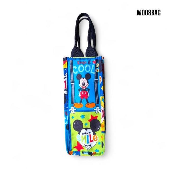 Ohbag- Tas Mickey Botol 1 Liter Size 10 X 10 X 25 Cm Tas Karakter Lucu Tali Hitam Navy