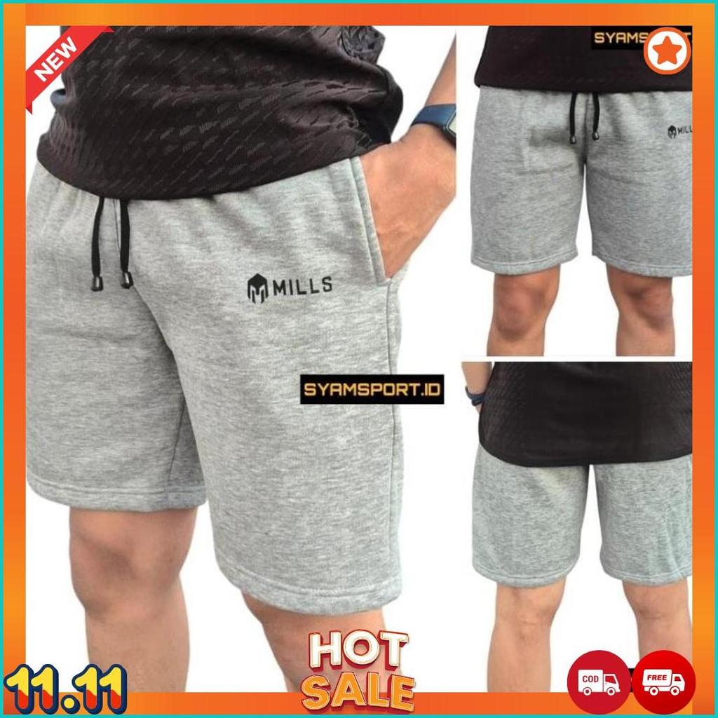 Celana Pendek Olahraga / Short pants Men Sport Cotton Fleece Tebal dan Halus / Celana Olahraga Santa