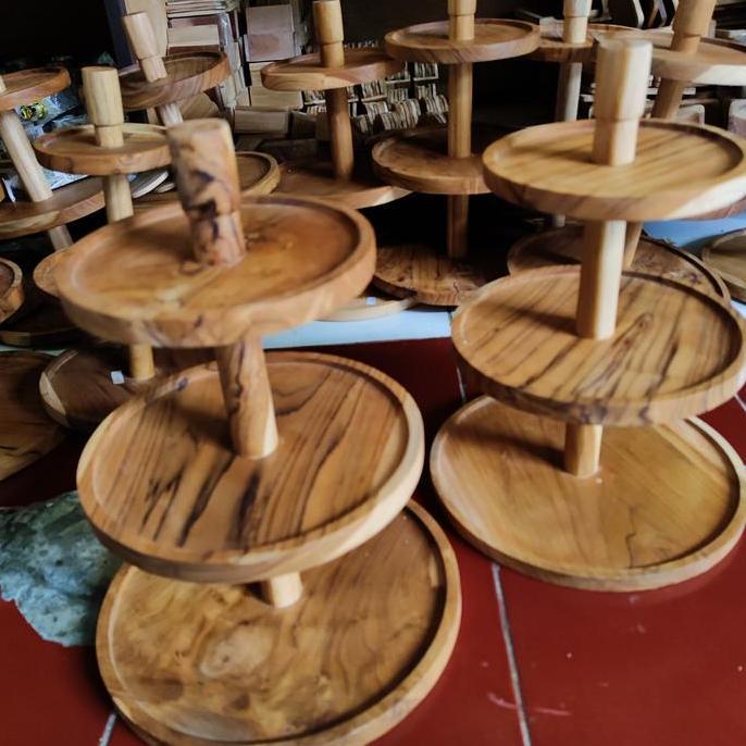 ] wood cake tier tempat kue susun