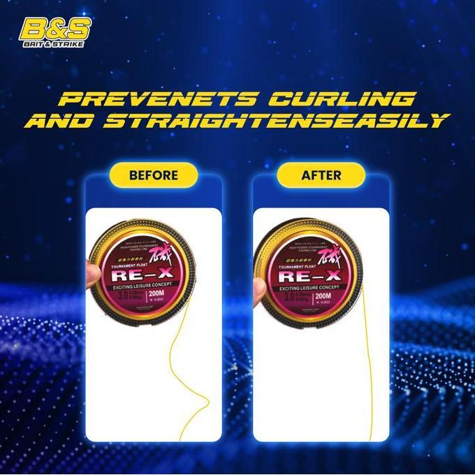 Senar Pancing 150M RE-X Nylon Monofilament Kuat Tahan Gesek Anti Kusut Kualiatas Japan Kolam & Laut 