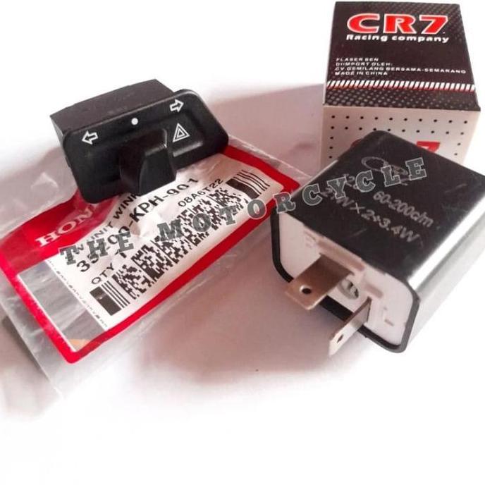 DE35 - tombol saklar sen Hazard + flasher sen cr7 beat karbu Supra x 125 Motor Motorcycle