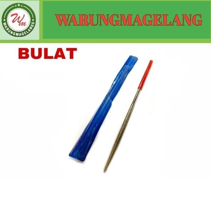 Alat Kikir Diamond Model Bulat Panjang 160Mm Kikir Batu Kaca Tct