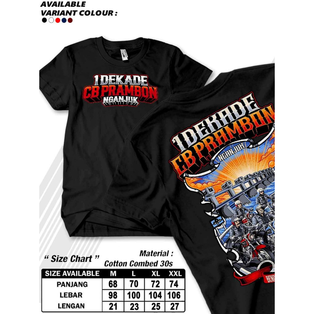 Kaos ACARA 1 DEKADE CB PRAMBON NGANJUK ORIGINAL Tgl 7 JUNI 2026 Kaos Acara CB PRAMBON