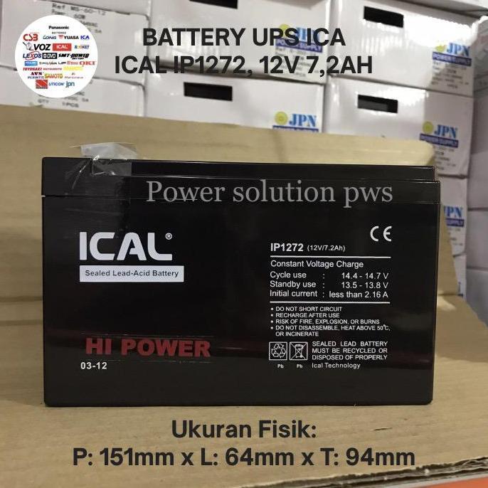 Rext- Accu Aki Baterai Batere Kering Ups Ica / Aki Ical Ip1272 12V 7.2Ah