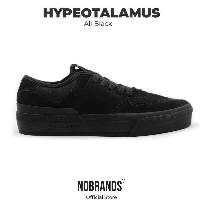 Kasho- Sepatu Nobrands Hypeotalamus Full Black Casual Shoes Pria Nita Sneakers Hitam