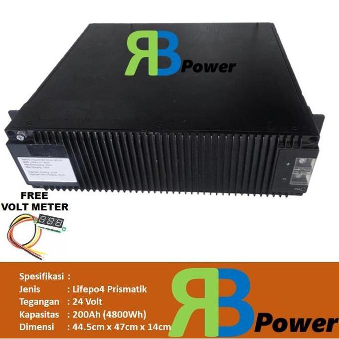 BATTERY BATERAI LIFEPO4 24V 200A PLUS BOX GRATIS PACKING KAYU *