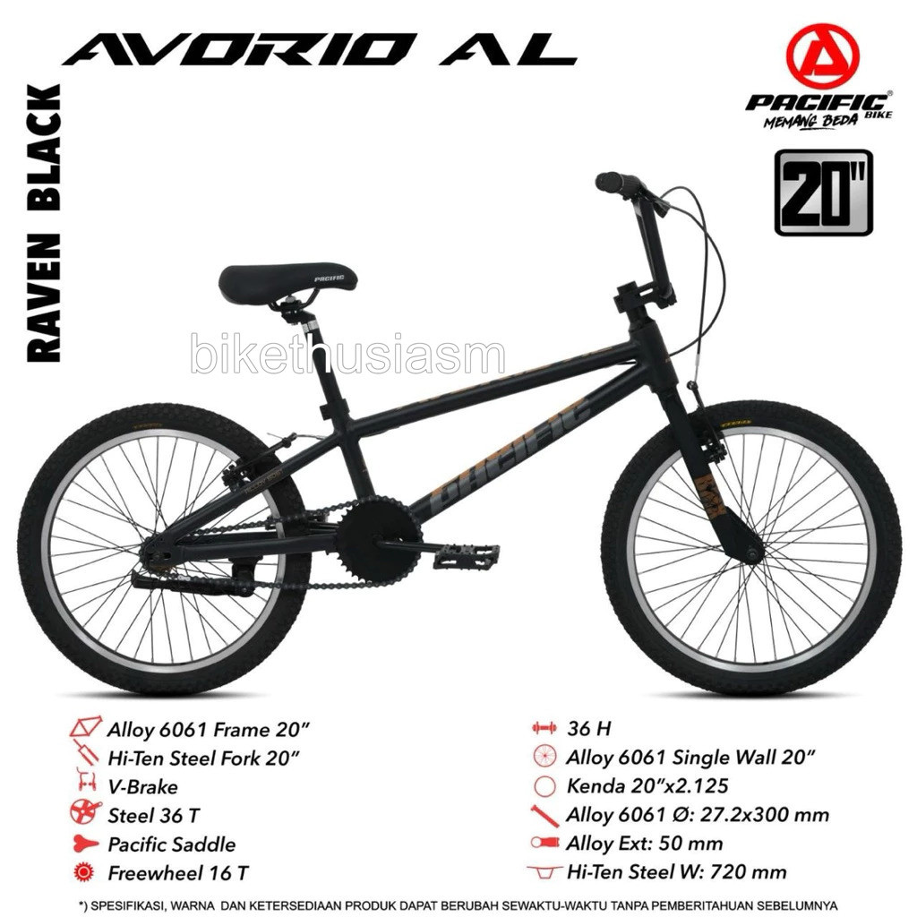 Sepeda Anam BMX 20 Inch Pacific Avorio AL Frame Alloy