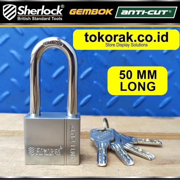 SHERLOCK GEMBOK RUMAH ANTI CUT 50MM PANJANG SHERLOCK GEMBOK PAGAR SHERLOCK COMP KEY Diskon