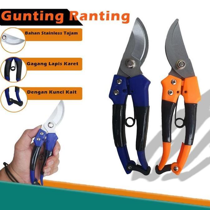 GUNTING DAHAN GUNTING STEK DAHAN GUNTING RANTING PRUNING BUNGA STAINLESS BAHAN BESI SOLID