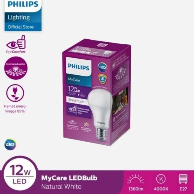 Philips Lampu Led 12W 4000K Natural White Bohlam Bulb 12 W Watt 40K