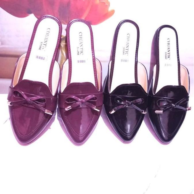 Grayu- Sepatu Flatshoes Terbaru Sendal Spatu Casual Nita Kekinian Sandal Sepatu Nita Mules Motif Pit