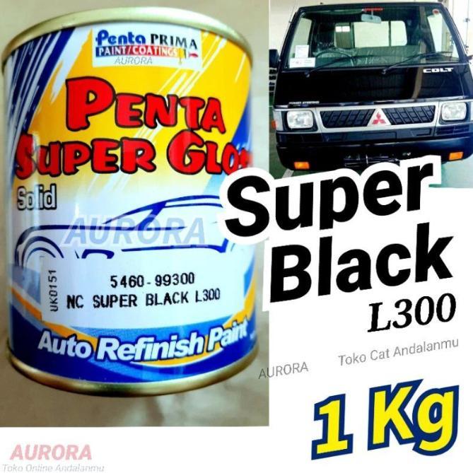 Cat Penta Super Gloss NC Super Black L300 Hitam Solid 1kg | sepeda motor mobil duco duko diko kompre