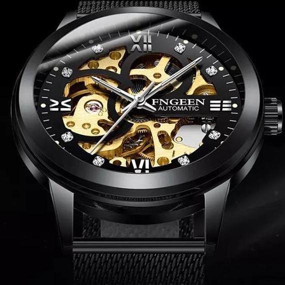 Bw- Fngeen 6018 Otomatis Jam Tangan Pria Anti Air Luxury Stainless Steel Mekanis Terproof Tches