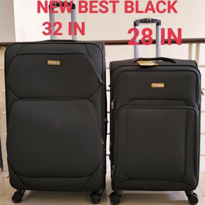 TERMURAH - KOPER KAIN PRESIDENT 32INCHI JUMBO KANVAS RODA 4 PUTAR TSA 180623