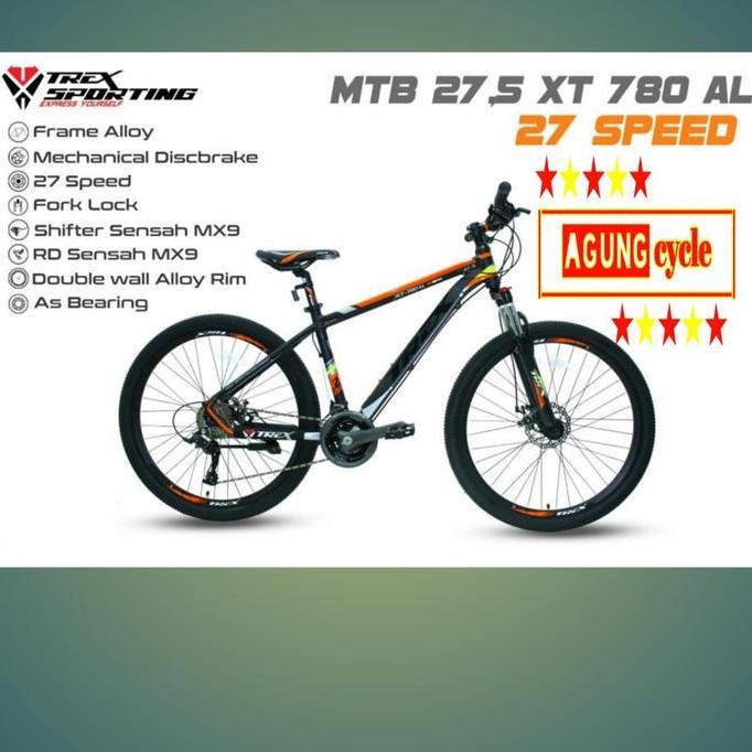 Promo SEPEDA GUNUNG MTB 27,5 '' TREX XT 780 ALLOY 27 SP HYDRAULIC GRAB/GOJEK Diskon