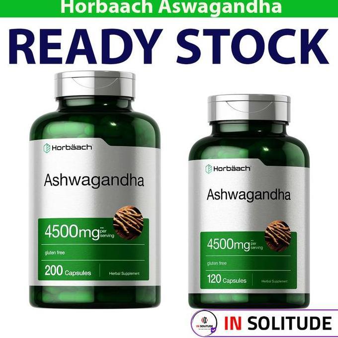 Horbaach Ashwagandha 4500Mg With Black Pepper - 200 Capsules - Isi 120
