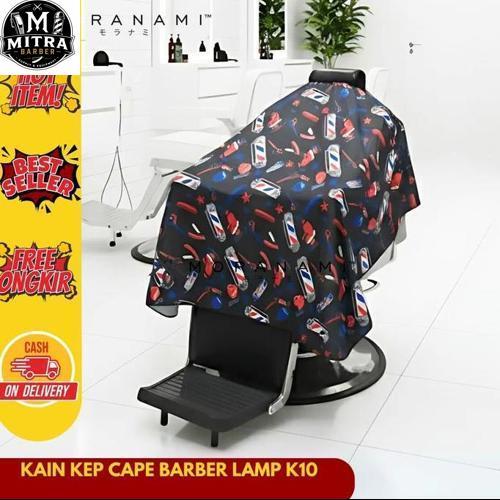 [MB] Kain Kep Kip Kain Cukur Rambut Kain Potong Rambut Barber Motif Lampu Barber Tool K10