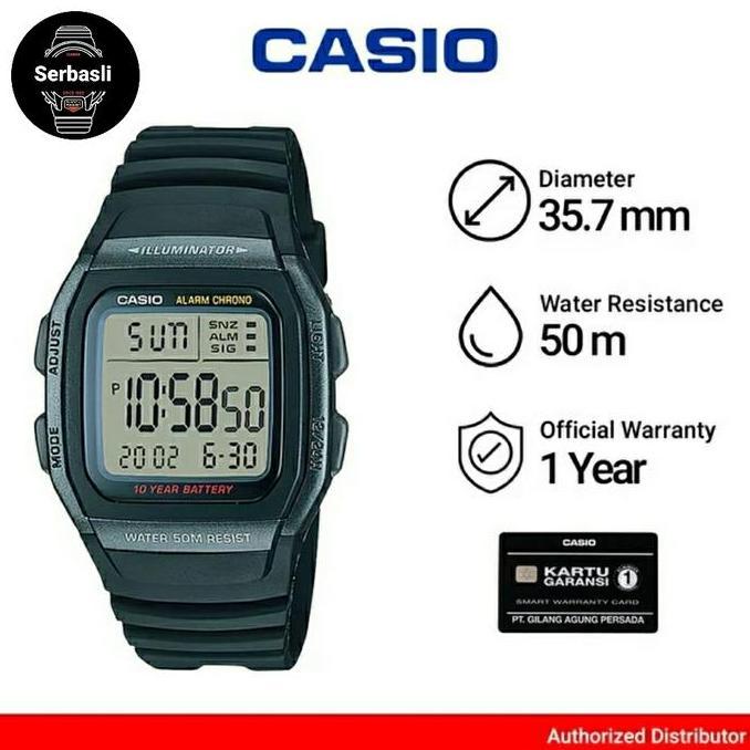 Vintage- Jam Casio Dital W96H / W-96H-1B Bergaransi
