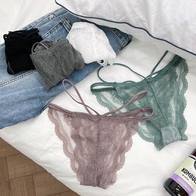 Pilihan - Jolin Panties Cd Celana Dalam Lace Thong Brokat Renda Brazilian Hot Europian Model Senza V