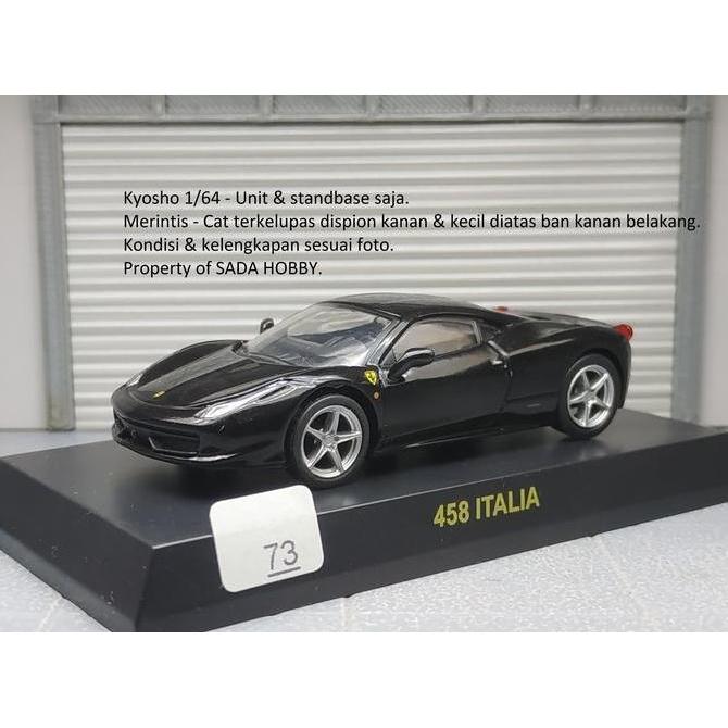 KYOSHO 1/64 FERRARI 458 ITALIA BLACK UNIT & STANDBASE ONLY MINUS S2025