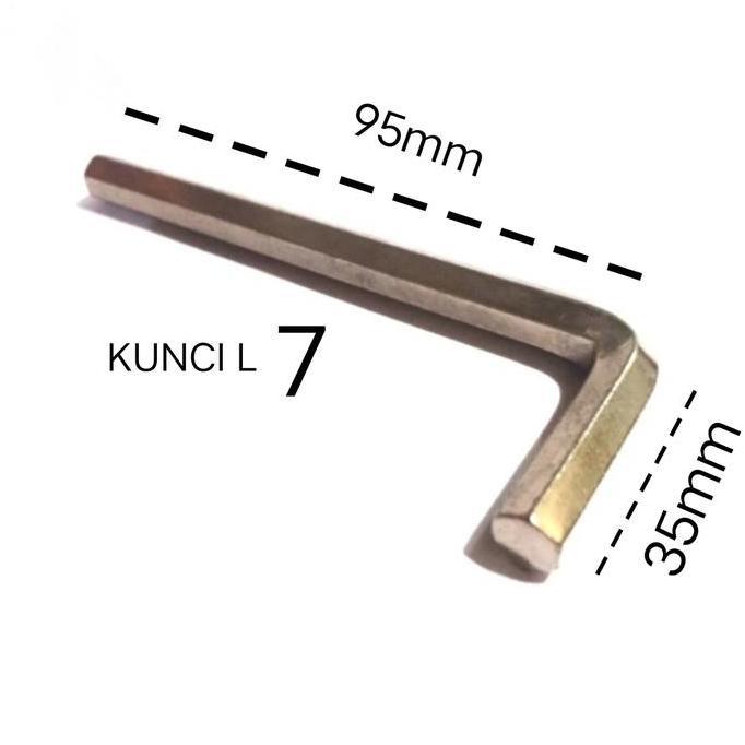(1PCS) KUNCI L 7 / KUNCI HEXA 7MM / ALLEN KEY 7 MM / BAUT KUNCI 7 / KUNCI NICKEL L 7MM XX27