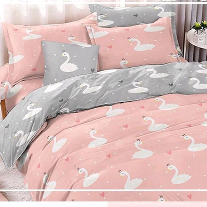 (Good) Bedcover motif swan princess motif terbaru Lembut Bantal Karet