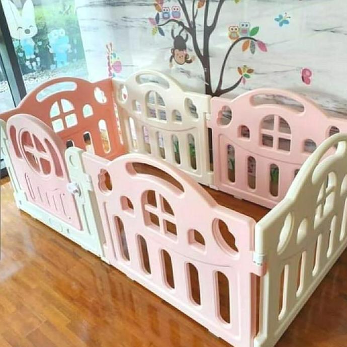 (Good) IBEBE FOREST FENCE PAGAR PEMBATAS MAINAN ANAK WARNA PINK READY