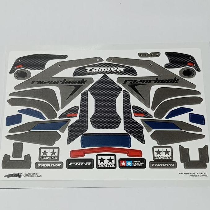 DECAL MINI 4WD RAZORBACK/ STICKER TAMIYA RAZORBACK FM-A CHASIS