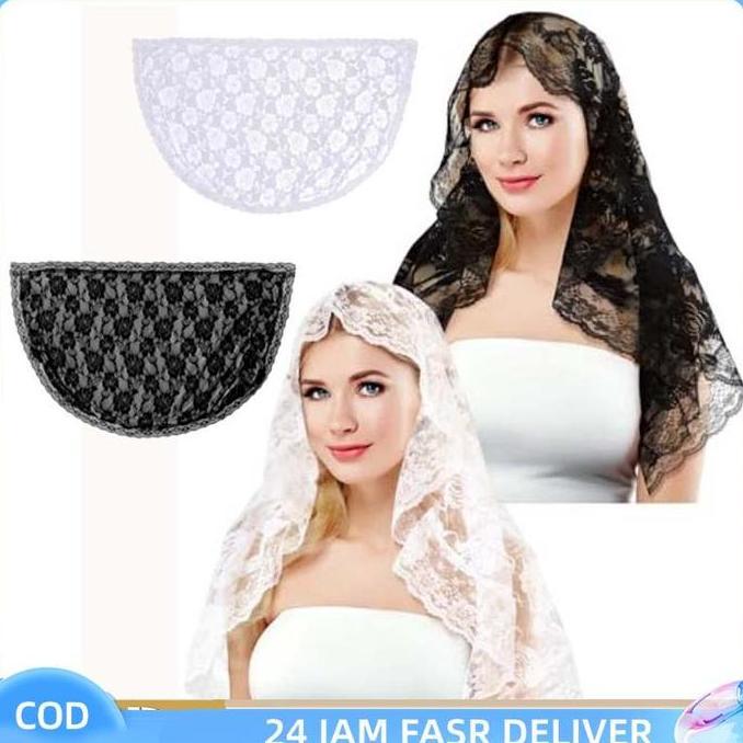 (Good) COD Mantila Kerudung Katolik Jilbab Kurung Kain Kepala Pengantin Mantilla Mantila Katolik Ker