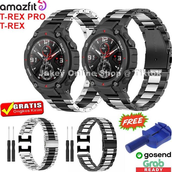 STRAP AMAZFIT STRAP STAINLESS TALI JAM RANTAI TWOTONE FOR AMAZFIT T-REX PRO - AMAZFIT T-REX - AMAZFI