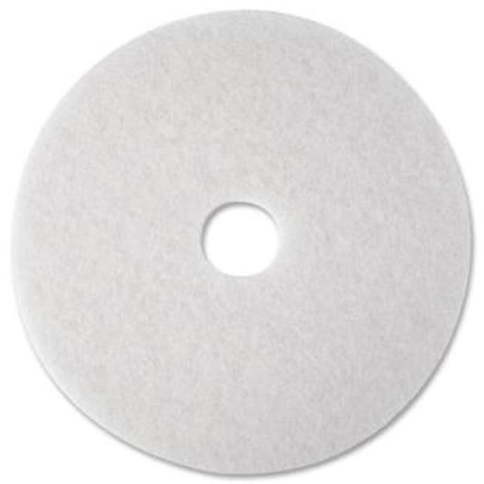 3M WHITE SUPER POLISH PAD 4100, 13 INCH FLOOR BUFFING PAD