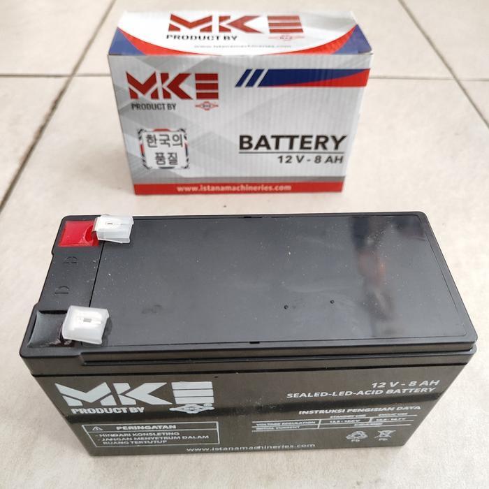 MKE AKI ACCU KERING BATTERY BATERAI SPRAYER ELEKTRIK UPS SEPEDA LISTRIK 12V 12 V 8A 8 A AH AMPERE OR
