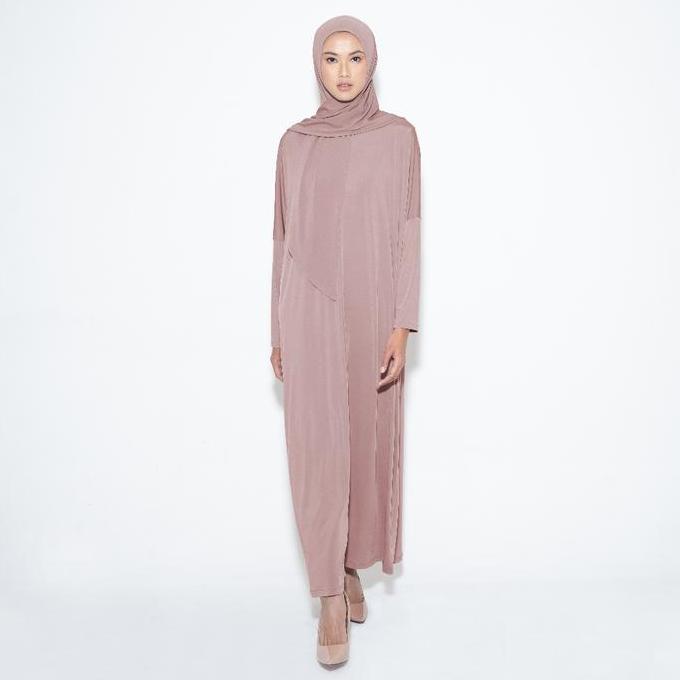 Dress- Hameeda - Sahar Batwing Dress | Loose Jersey Dress Busui Gamis Basic Gold Lembut