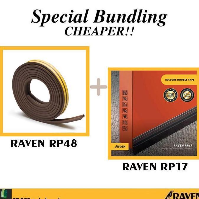RAVEN Door Seal Bundling RP17 + RP48 Brown - Penutup Celah Pintu dan Jendela Anti Serangga & Debu