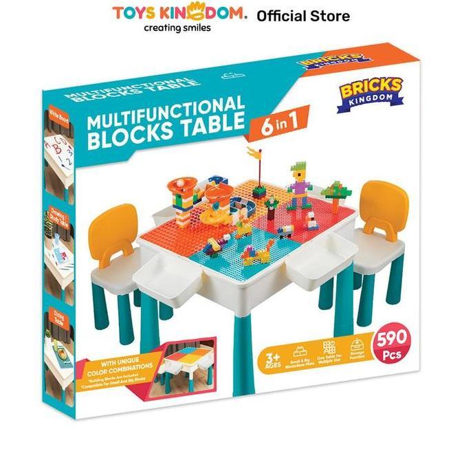 Toys Kingdom Bricks Kingdom Set Meja & 2 pcs Kursi Anak Building Bricks - Mix Meja Kursi Anak Blok S