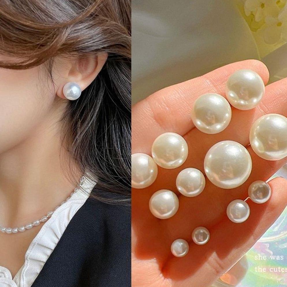 MURAH Anting Giwang Mutiara Tanggung 24 pcs/Anting Giwang Mutiara 6mm Putih / Hitam 2026