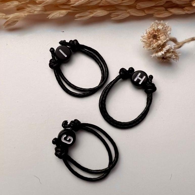 DISKON Cincin huruf - Cincin inisial huruf waterproof - Cincin huruf - Cincin tali korea - Cincin co