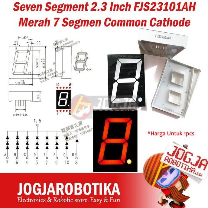 Seven Segment 2.3 Inch Fjs23101Ah Merah 7 Segmen Common Cathode