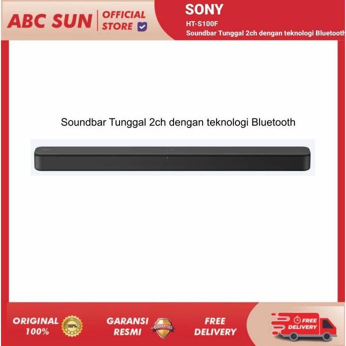 spajimanliee - sony soundbar ht-s100f single 2ch dengan bluetooth bass reflex hdmi arc s-force surro
