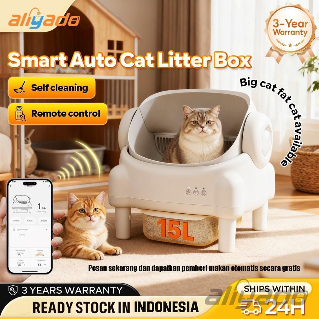 (Pet Feeder Gratis)Automatic Litter Box Smart Litter Box Kucing Litter Box Automatic Cat Toilet Self