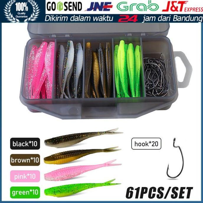 VENOMDRUMB 61Pcs Umpan Pancing Soft Lure SoftLure Fishing Soft lure mancing ikan