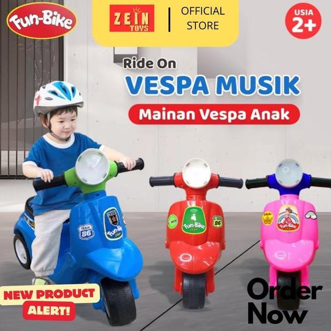 Play- Mainan Vespa Anak Vespa Mini Ada Musik Vespa Funbike