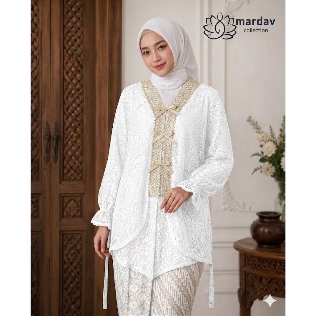 Outer brokat cardigan tile elegan brokat tunik wanita