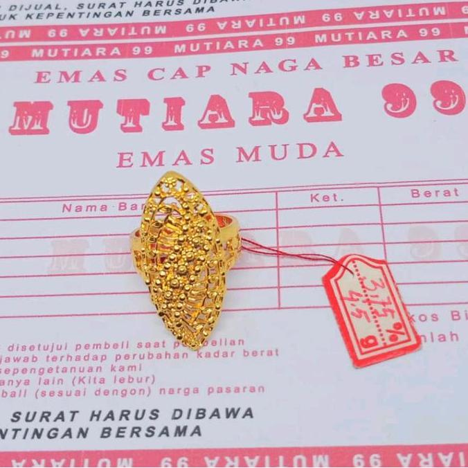 Relly- Cincin Dewsa Motip Dubai Emas Muda Dapat Surat Resmi Dari Perhiasan Nita Terbaru Elegan