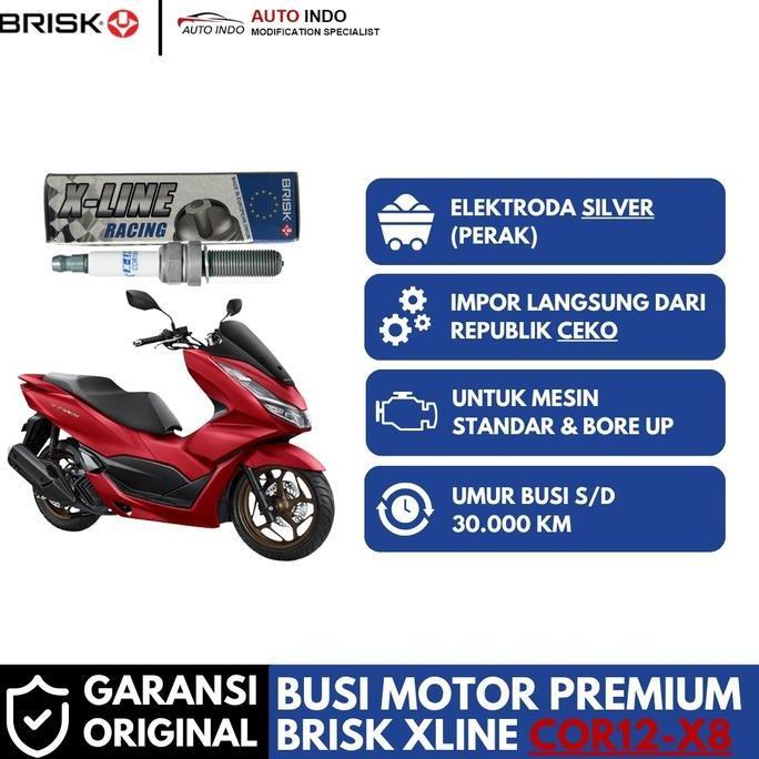 Busi Motor Brisk Xline Cor12-X8 Untuk Honda Pcx160 | Garansi Ori Brisk Restock