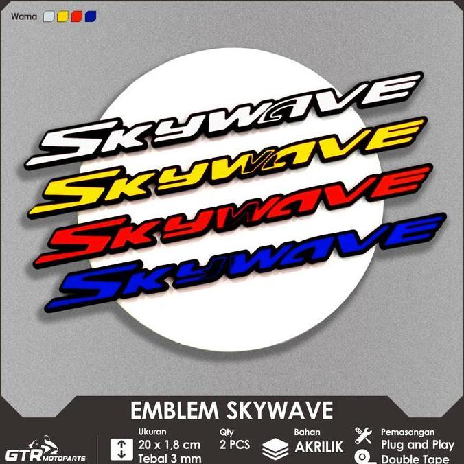 BADU_SELLER - [COD] GTR EMBLEM SKYWAVE 2 PCS LOGO TIMBUL 3D AKSESORIS MOTOR SUZUKI SKYWAVE 125 160