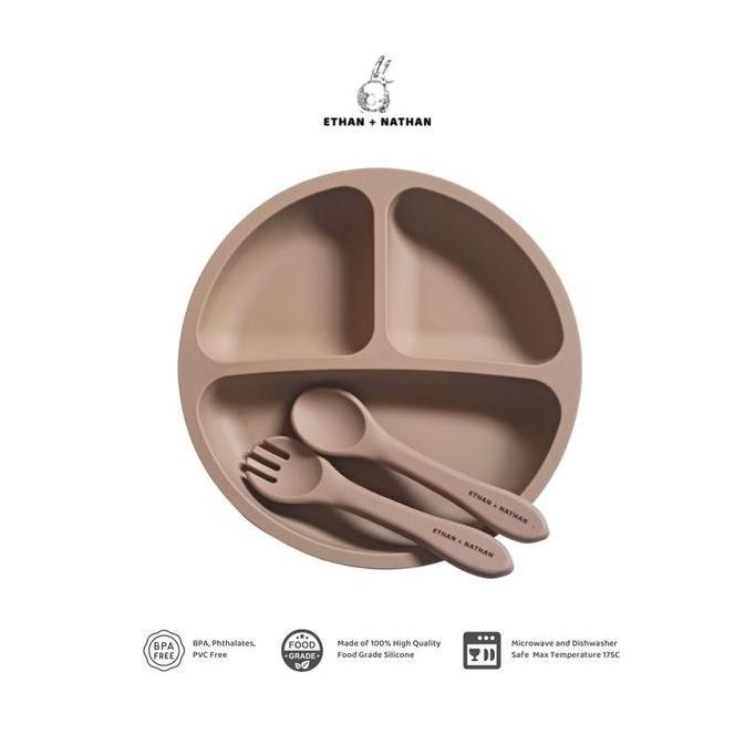 Ethan + Nathan Baby Silicone Set (Plate + Spoon Fork) WSD